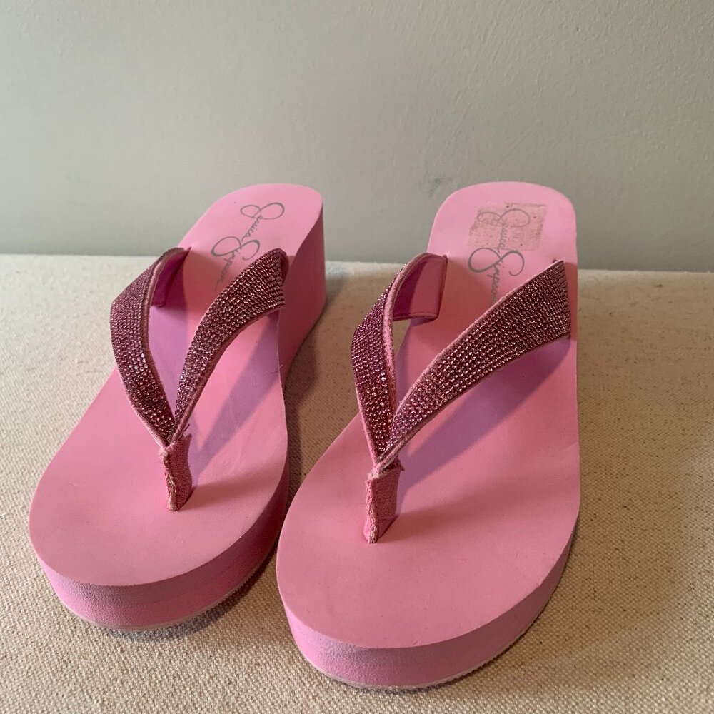 Jessica Simpson Bubble Pink Wedge Platform Sandals Size 9